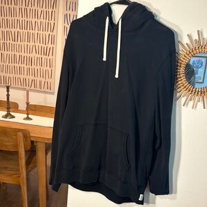 Reigning Champ - Black Hoodie with White Drawstrings
